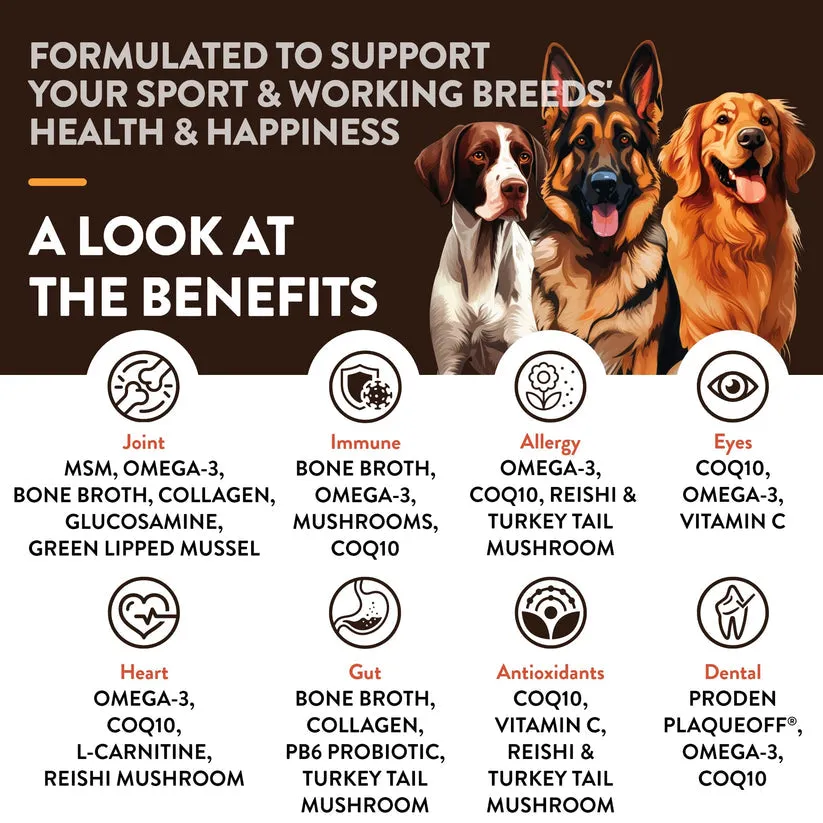 NaturVet Breed Specific Sport & Working Breeds Soft Chews for Dogs