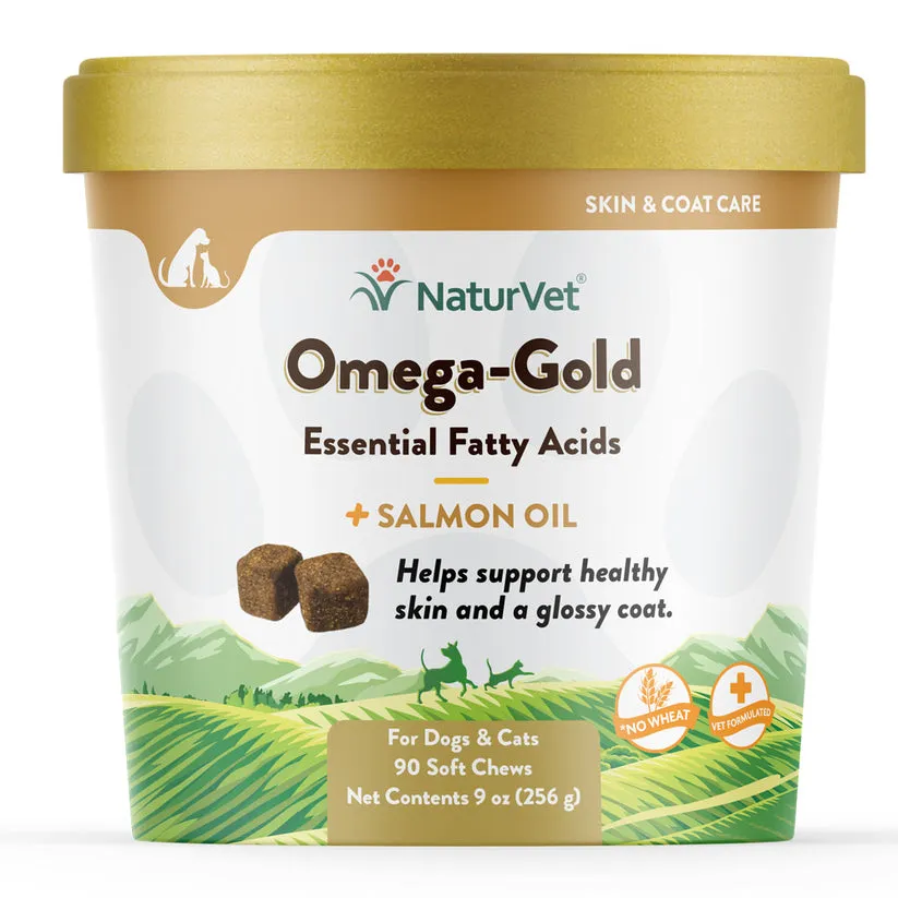 NaturVet Omega Gold Plus Salmon Oil Soft Chew for Dogs & Cats