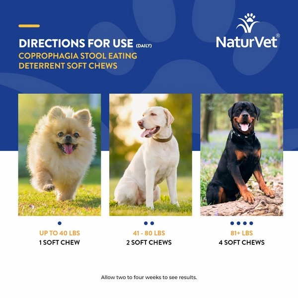 NaturVet Coprophagia Stool Eating Deterrent Plus Breath Aid Soft Chew for Dogs