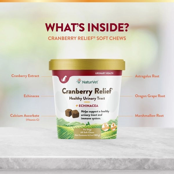 NaturVet Cranberry Relief Plus Echinacea Soft Chew for Dogs