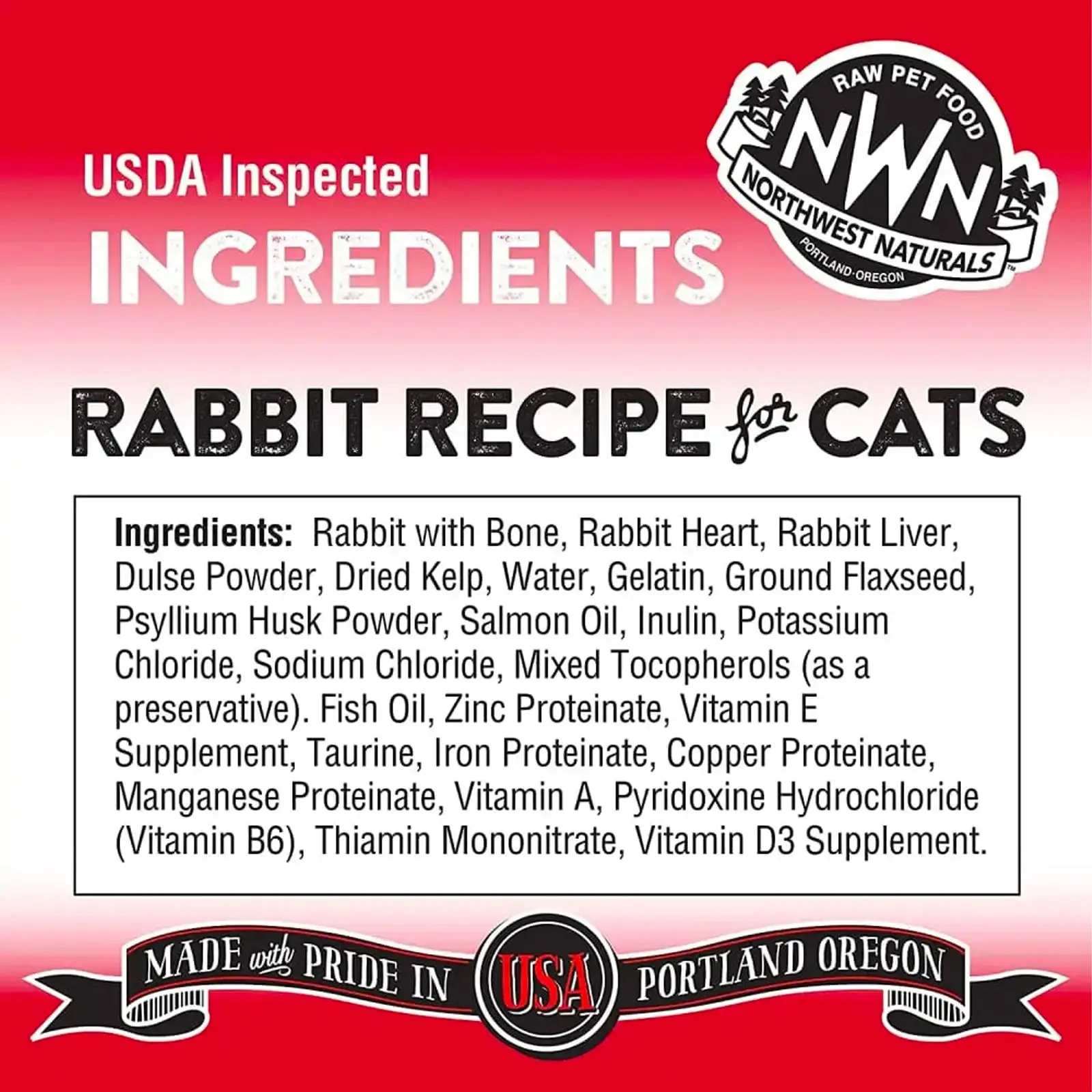 Northwest Naturals Freeze Dried Diets for Cats - Rabbit Recipe
