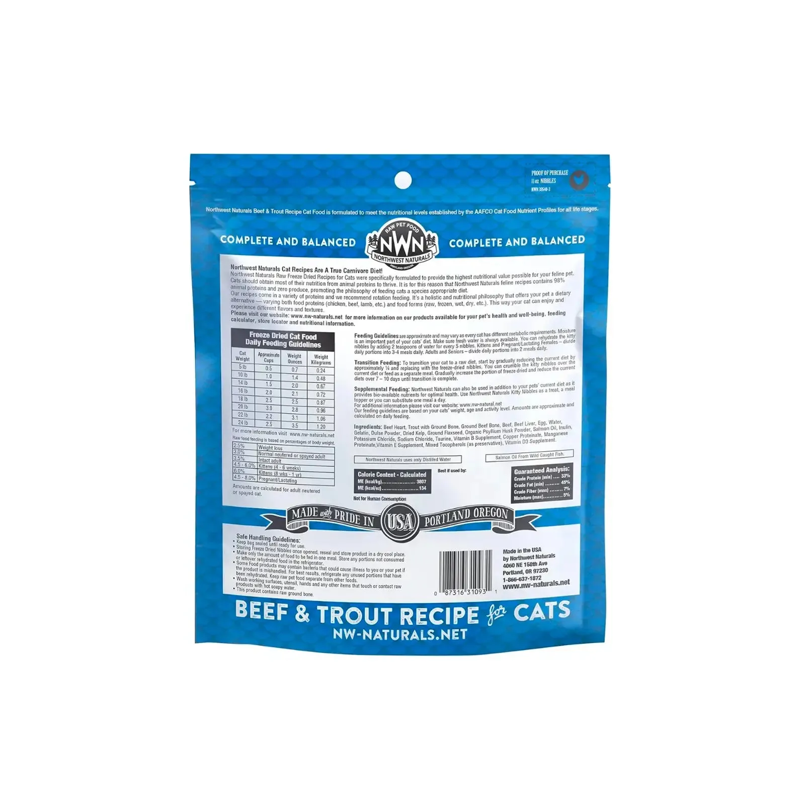 Northwest Naturals Freeze Dried Diets For Dogs - Beef & Trout Recipe