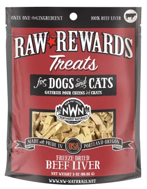 Northwest Naturals Raw Rewards Freeze-Dried Raw Beef Liver Treats for Cats & Dogs