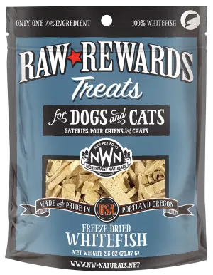 Northwest Naturals Raw Rewards Freeze-Dried Raw Whitefish Treats for Cats & Dogs