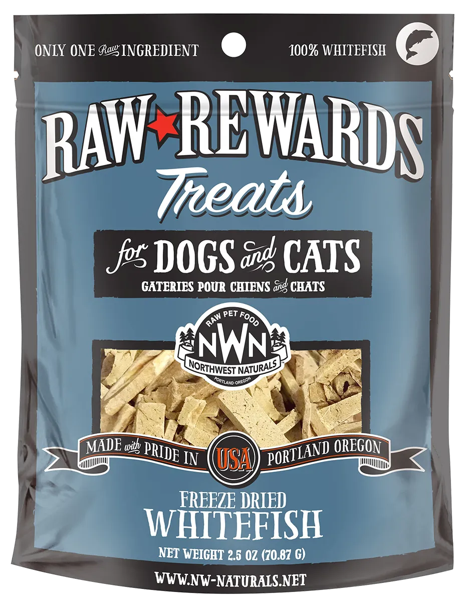 Northwest Naturals Raw Rewards Freeze-Dried Raw Whitefish Treats for Cats & Dogs