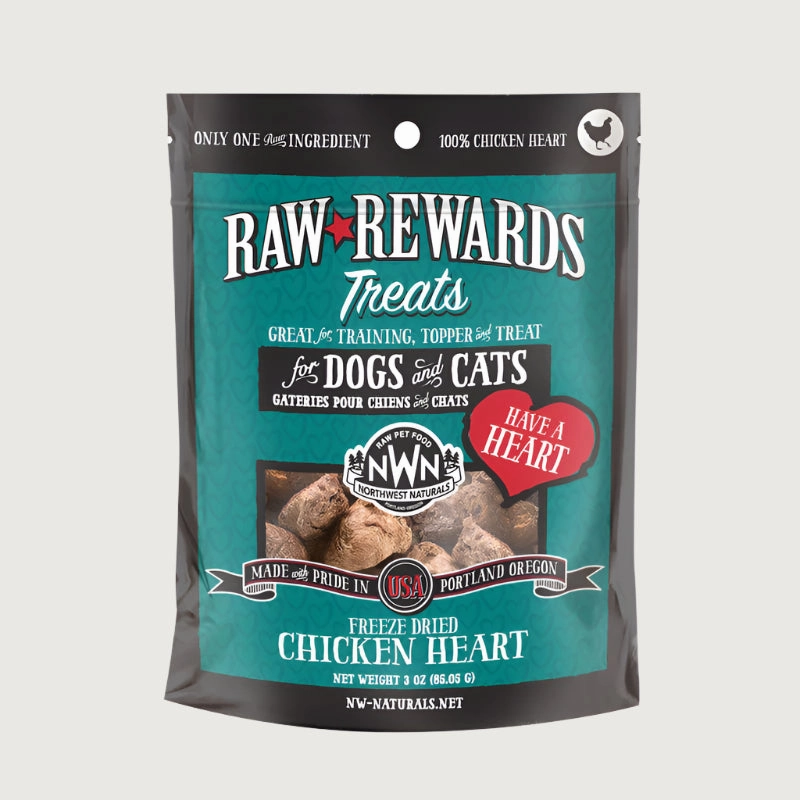 NORTHWEST NATURALS Raw Rewards Chicken Heart Treats for Dogs & Cats