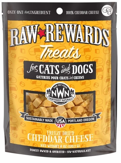 Northwest Naturals Raw Rewards Freeze-Dried Raw Cheddar Cheese Treats for Cats & Dogs