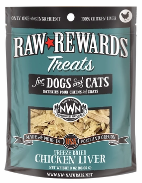 Northwest Naturals Raw Rewards Freeze-Dried Raw Chicken Liver Treats for Cats & Dogs