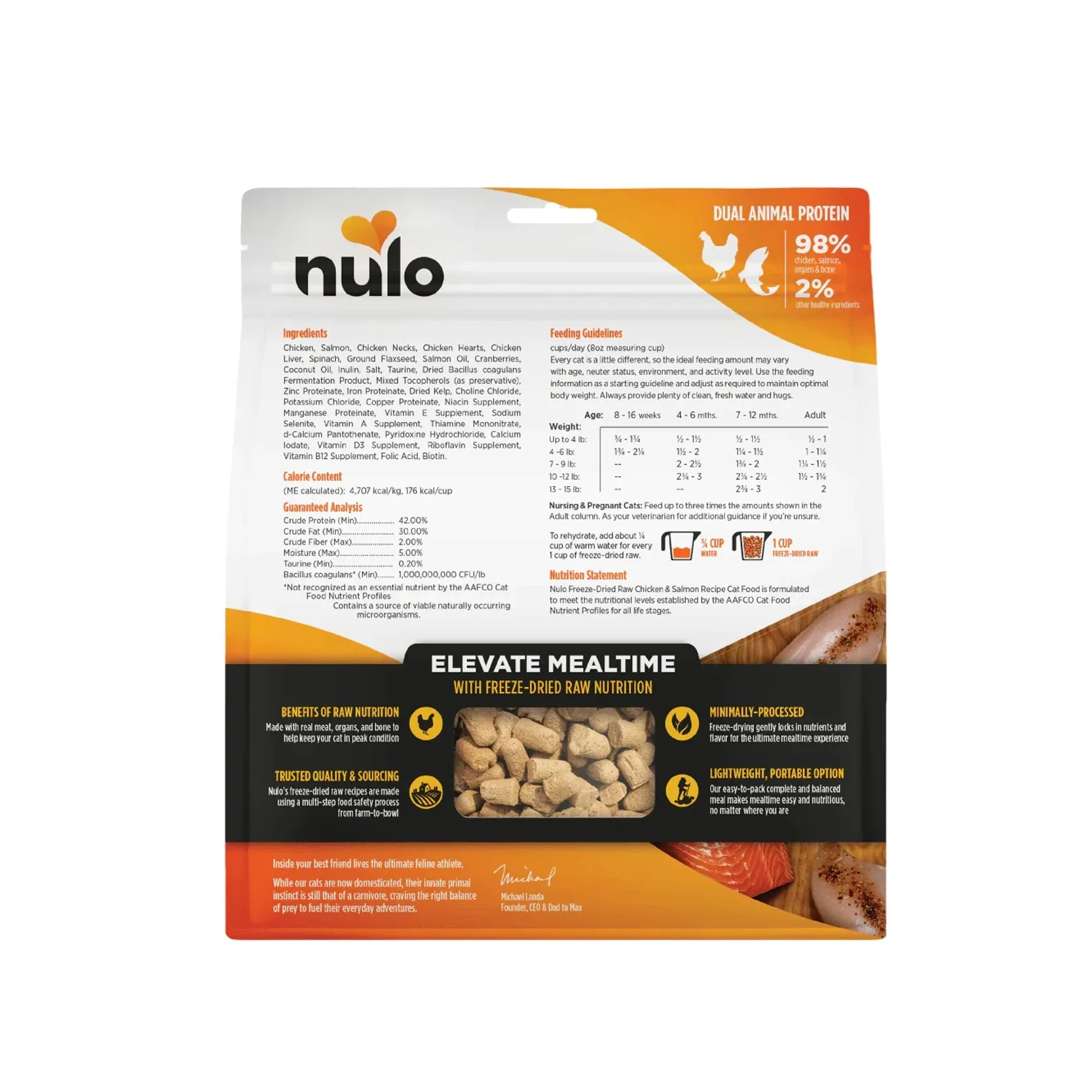 Nulo Freeze-Dried Raw Cat Food - Chicken & Salmon