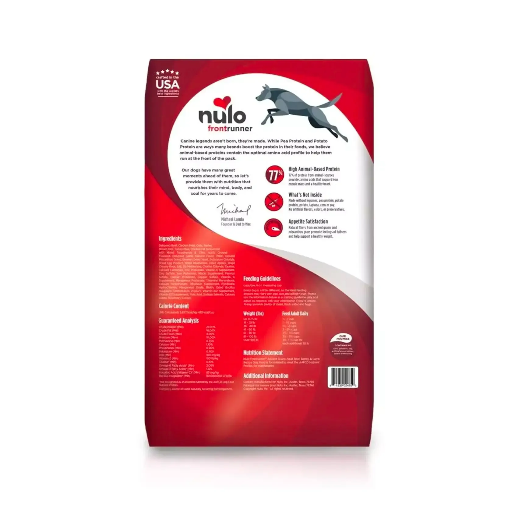 Nulo Frontrunner High-Meat Kibble for Adult Dogs - beef, barley & lamb recipe