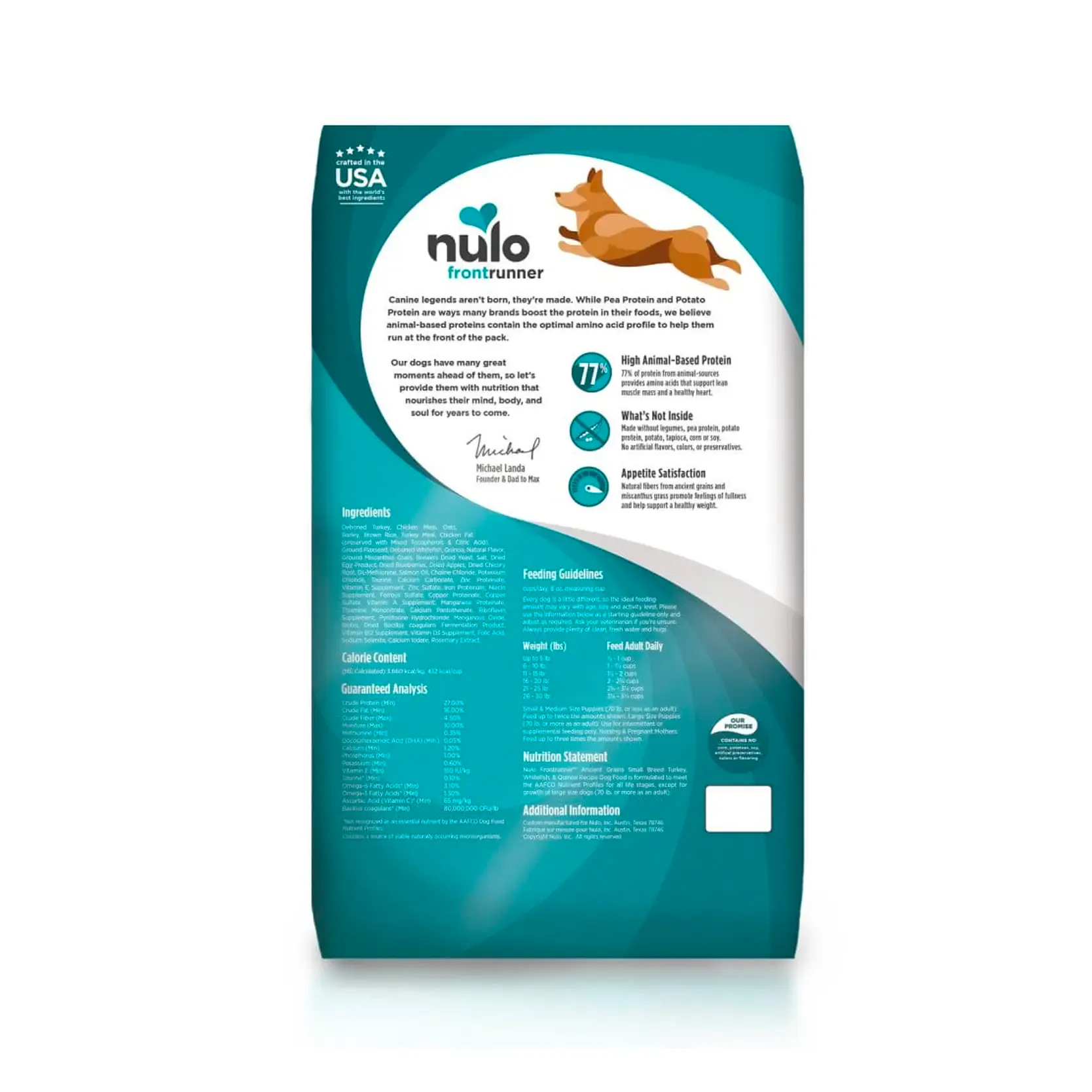 Nulo Frontrunner High-Meat Kibble for Small Breed Dogs - turkey, whitefish & quinoa recipe - 1.4kg