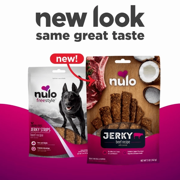 Nulo Freestyle Beef Recipe with Coconut Jerky Strips Dog Treats