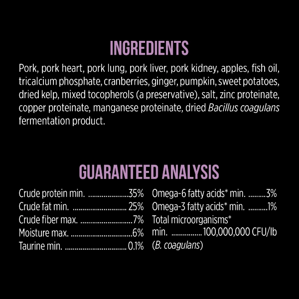 Nutrience SubZero Freeze-Dried Raw Pork & Apple Dog Food