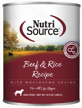 NutriSource Beef & Rice Canned Dog Food