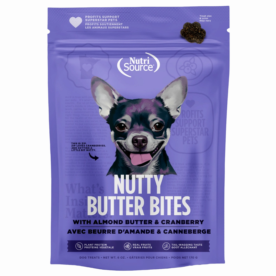 NutriSource Nutty Butter Bites Almond Butter & Cranberry Dog Treats
