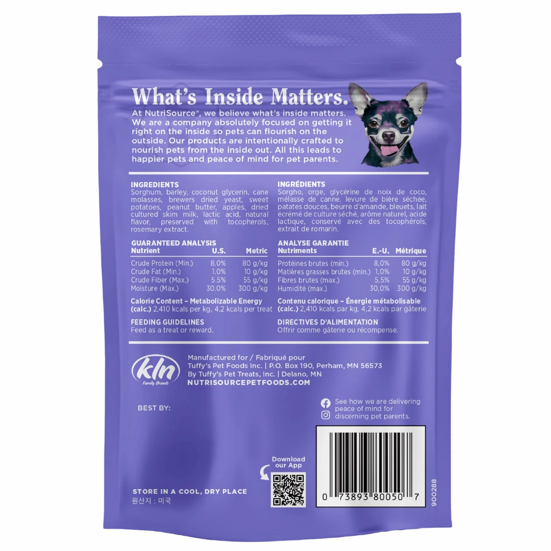 NutriSource Nutty Butter Bites Peanut Butter & Apple Dog Treats