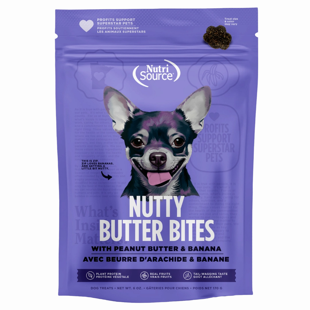 NutriSource Nutty Butter Bites Peanut Butter & Banana Dog Treats