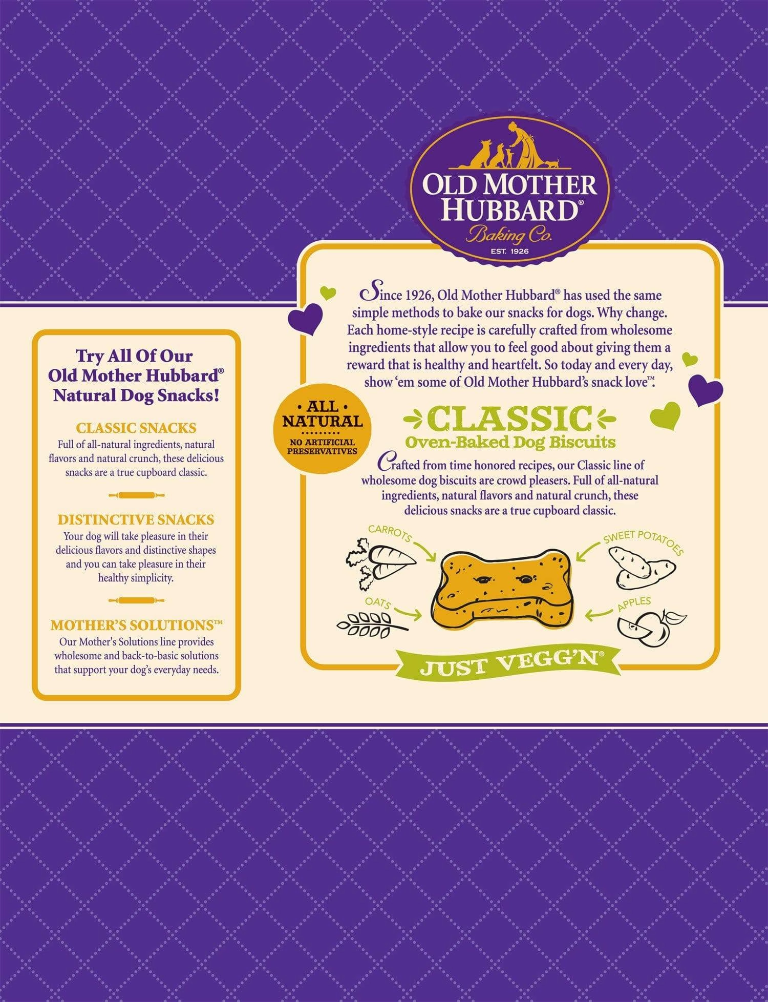Old Mother Hubbard Crunchy Classic Natural Just VeggN Mini Biscuits Dog Treats