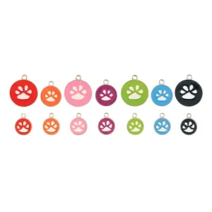Opaque Pastel Paw Dog ID Tag