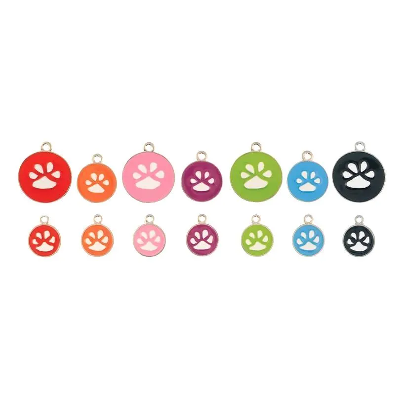 Opaque Pastel Paw Dog ID Tag
