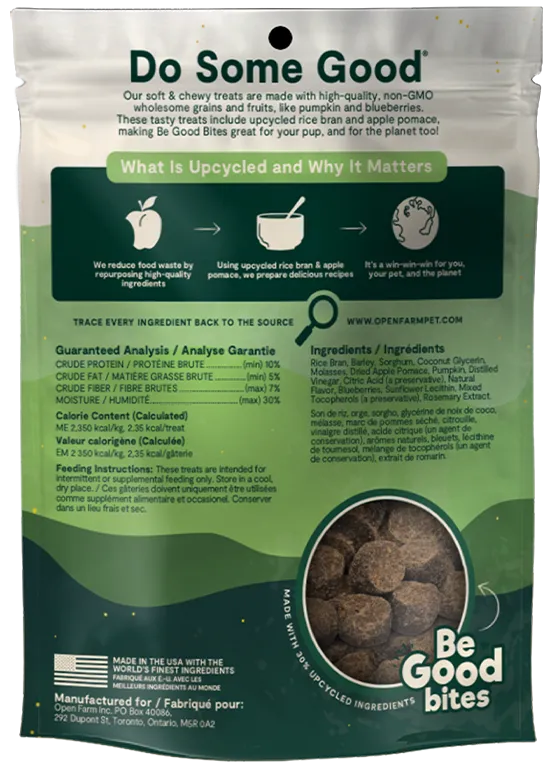 Open Farm Be Good Bites Plant and Pumpkin Dog Treats