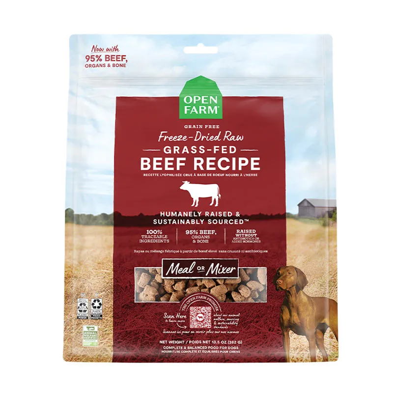 OPEN FARM Freeze-Dried Raw Grass-Fed Beef Recipe for Dogs