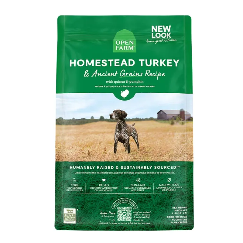 OPEN FARM Homestead Turkey & Ancient Grains Recipe for Dogs