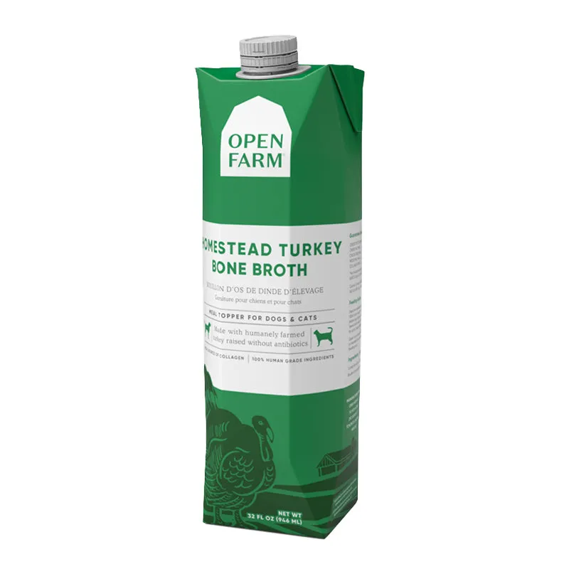 OPEN FARM Homestead Turkey Bone Broth for Dogs & Cats