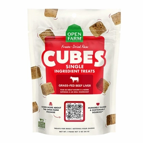 OPEN FARM Cubes Freeze-Dried Raw Beef Liver Dog Treats