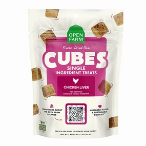 OPEN FARM Cubes Freeze-Dried Raw Chicken Liver Dog Treats