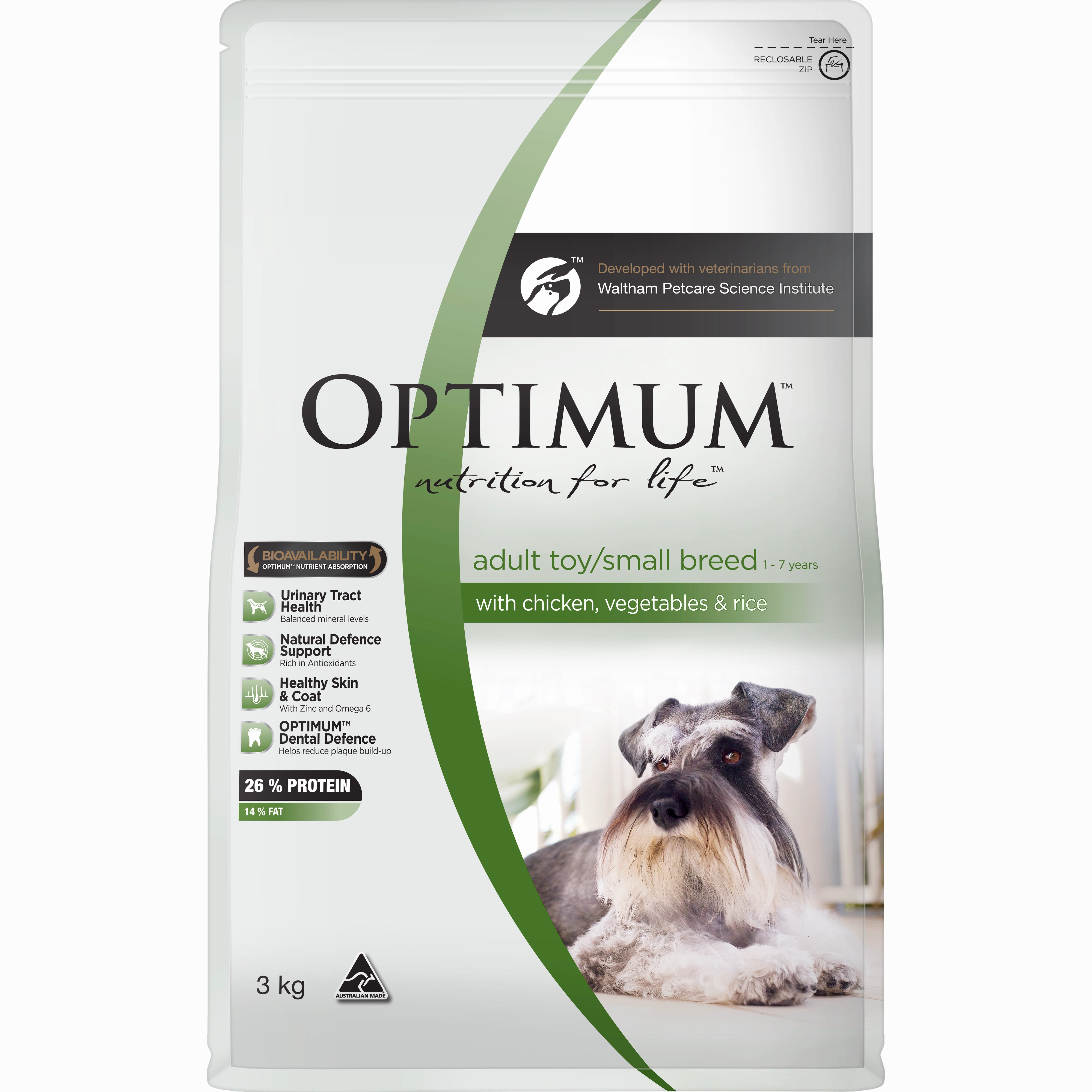 OPTIMUM - Adult Toy/Small Breed with Chicken, Vegetables & Rice Dry Dog Food (3kg)