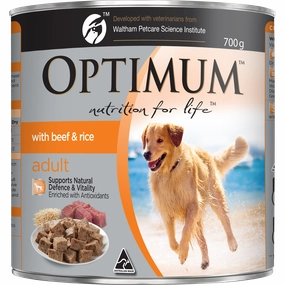 OPTIMUM - Adult with Beef & Rice Wet Dog Food (700g)