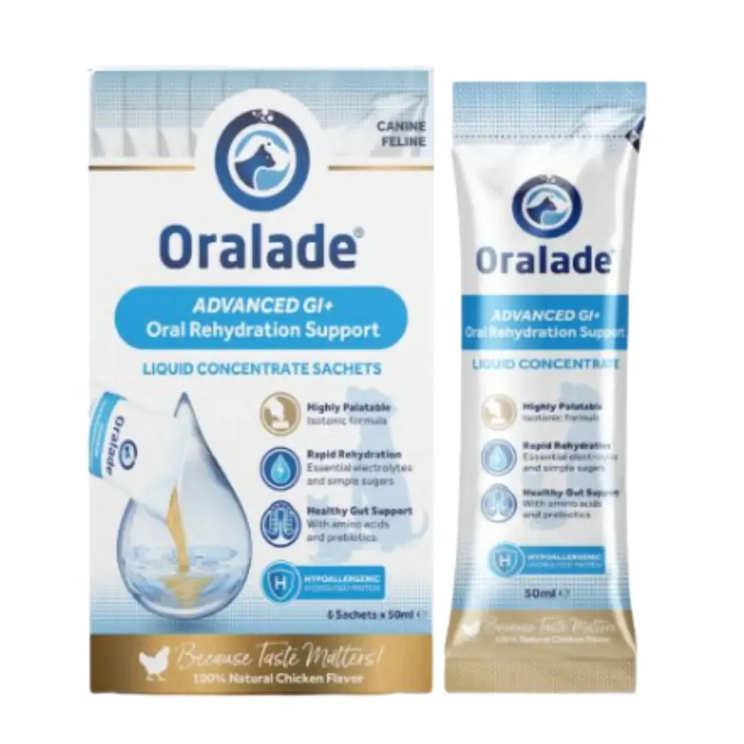 Oralade Advanced GI  Liquid Concentrate Sachets for Dogs & Cats 50ml (6x50ml)