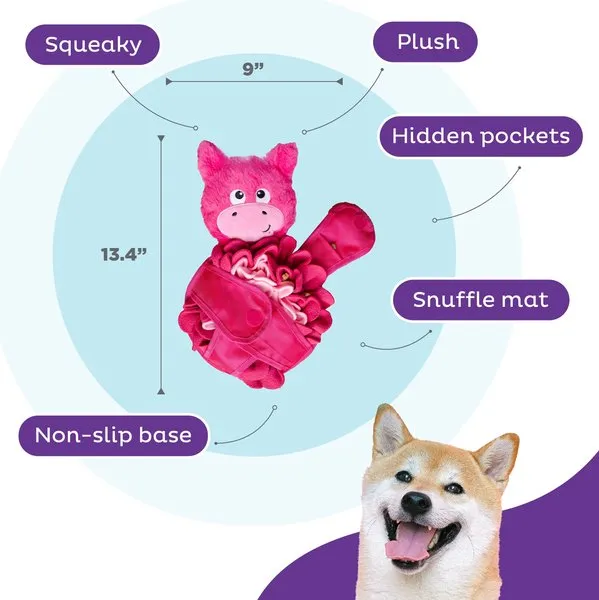 Outward Hound Snuffle Palz Interactive Plush Pig Puzzle & Snuffle Mat Dog Toy