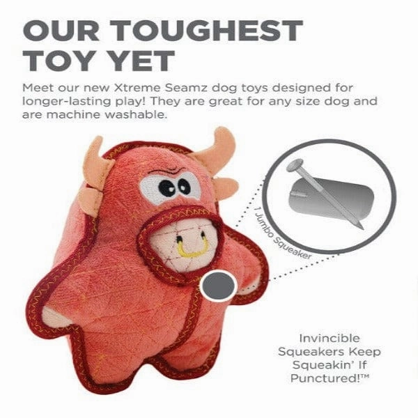 Outward Hound Xtreme Seamz Medium Dino Dog Toy