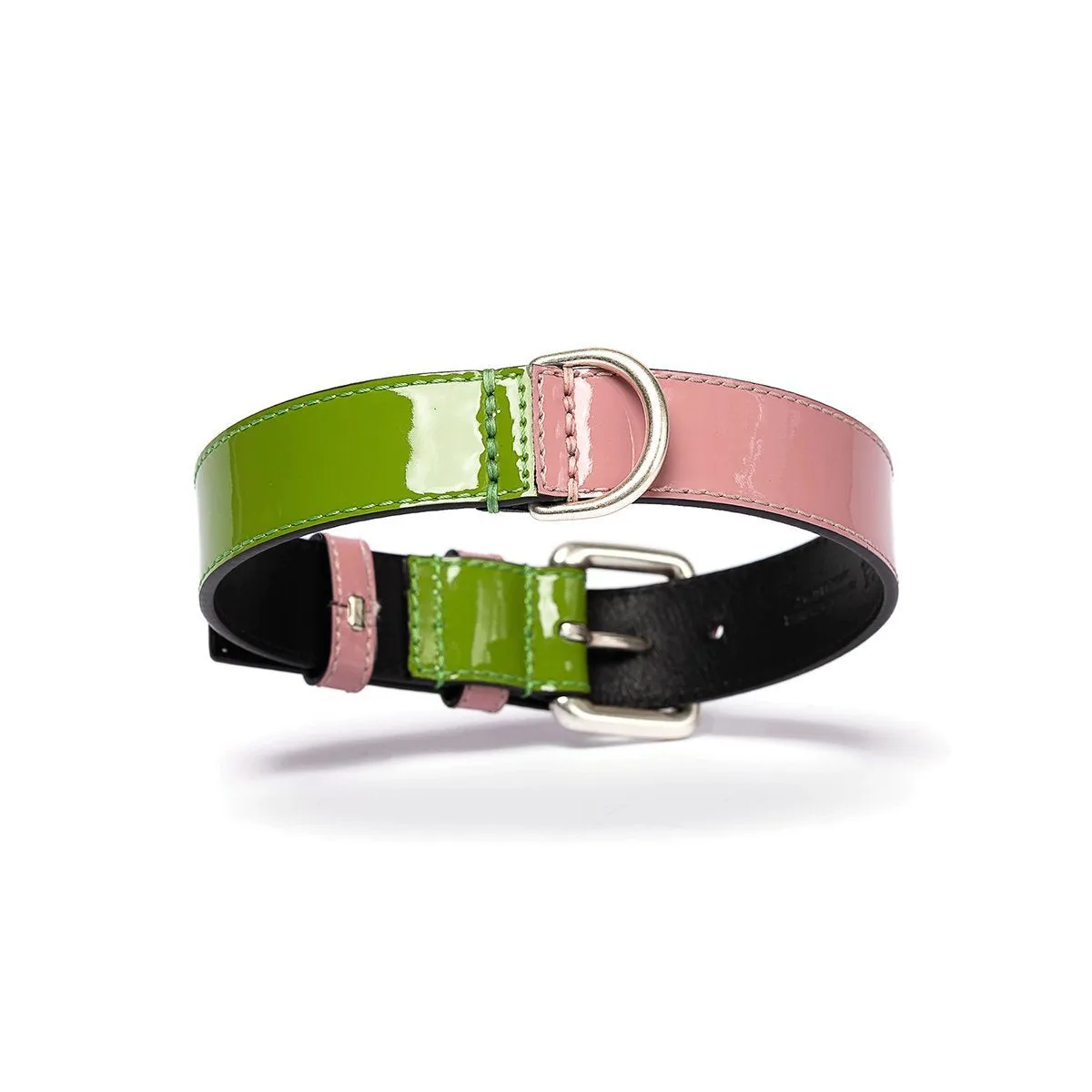 Patent Leather Psychedelic Dog Collar