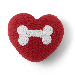 Pawer Squeaky Bone Heart Dog Toy