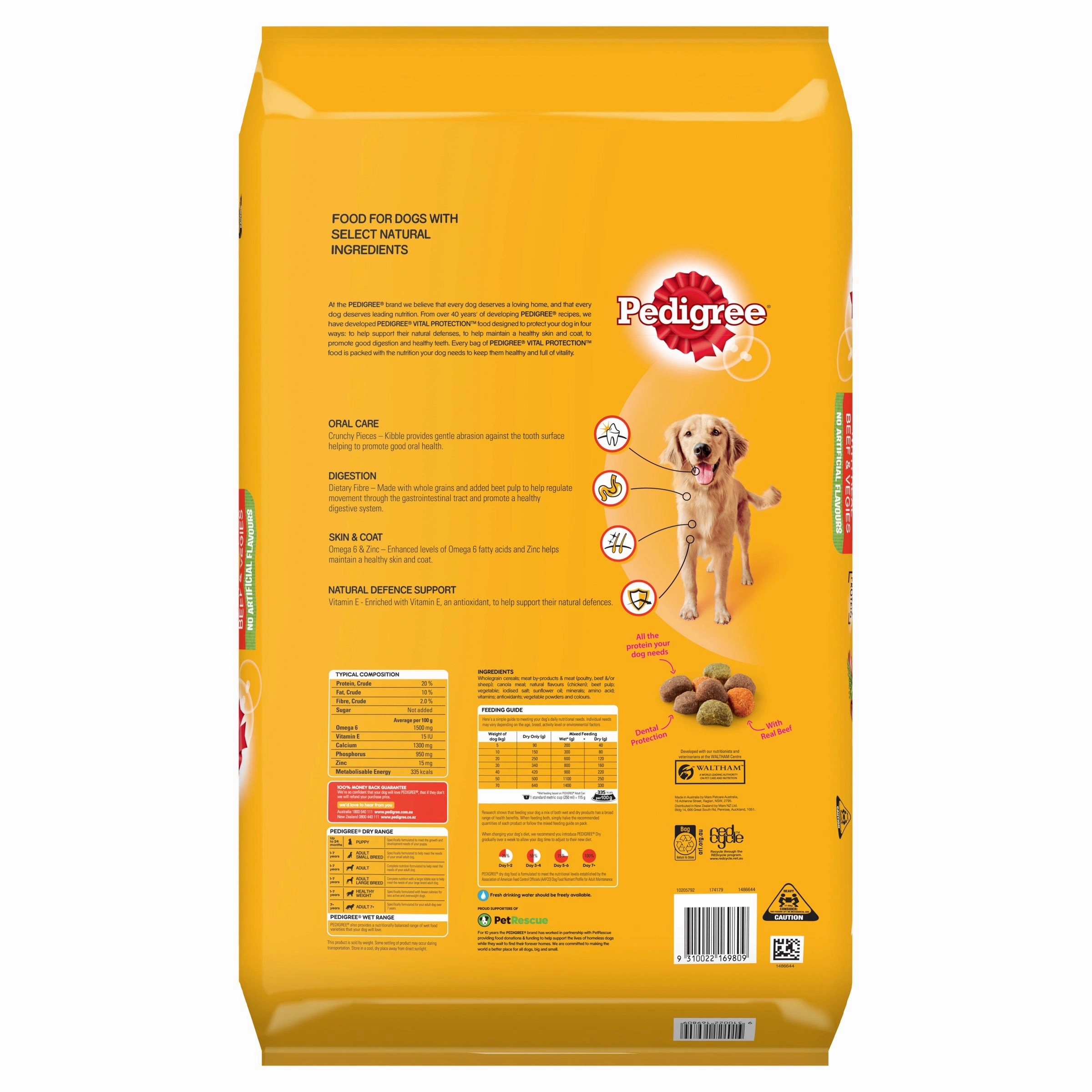 Pedigree - Medium Dog Real Beef and Vegetable Dog Dry Food (20kg)