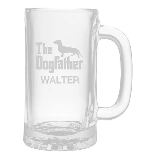 Personalized Dogfather Beer Mugs, Set Of 4