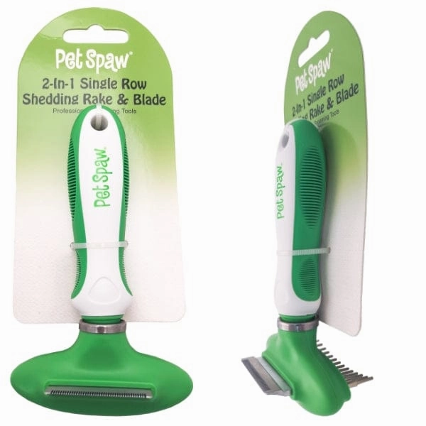 Pet Spaw 2 in 1 Single Row Shedding Rake & Blade