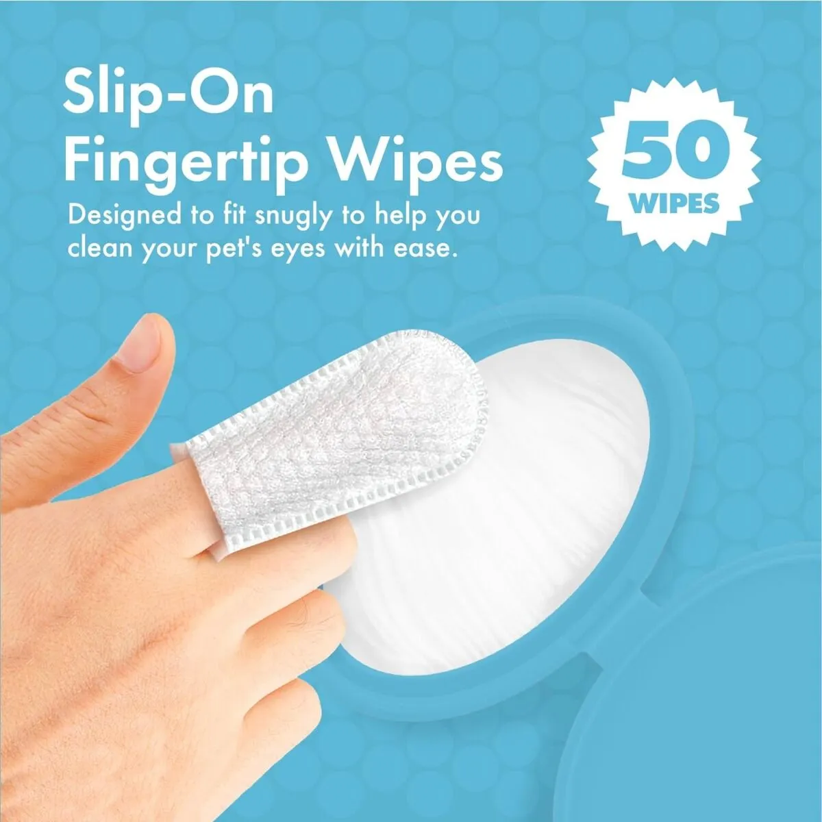 Petkin - Fingertip Eye Wipes (for Dogs and Cats) 50's