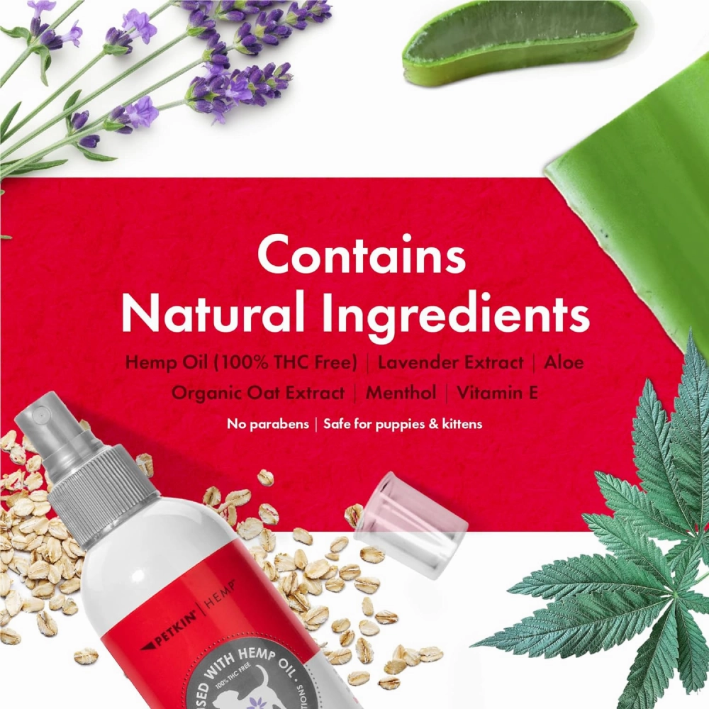 Petkin Lavender Hemp Calming itch Spray for Dogs and Cats