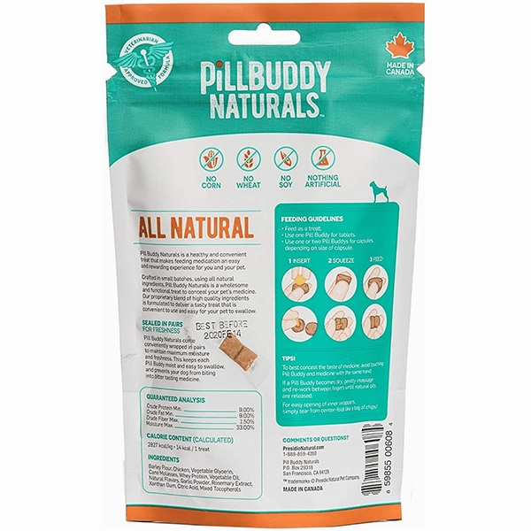 Pill Buddy Naturals Pill Hiding Treat for Dogs; Roasted Chicken Recipe