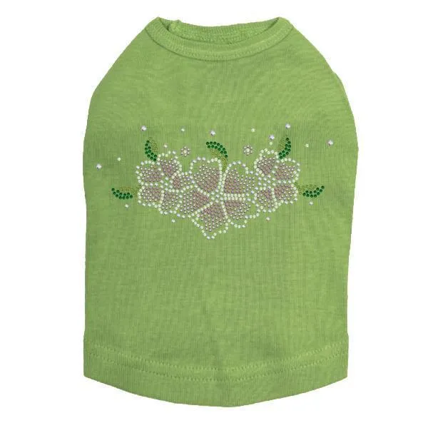 Pink Flowers Rhinestone Dog Tank