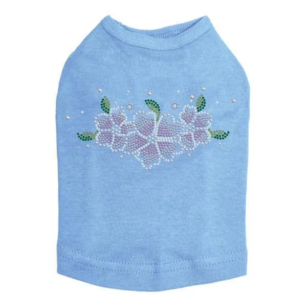 Pink Flowers Rhinestone Dog Tank