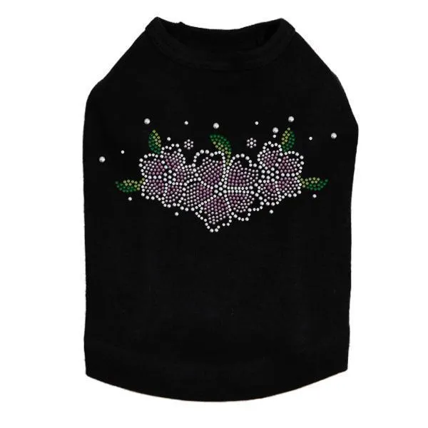 Pink Flowers Rhinestone Dog Tank