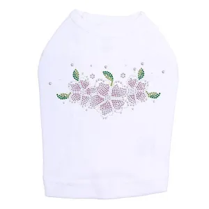 Pink Flowers Rhinestone Dog Tank