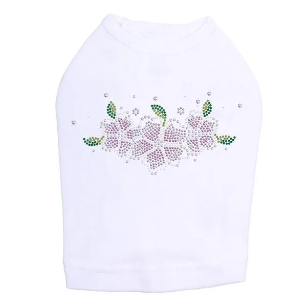 Pink Flowers Rhinestone Dog Tank