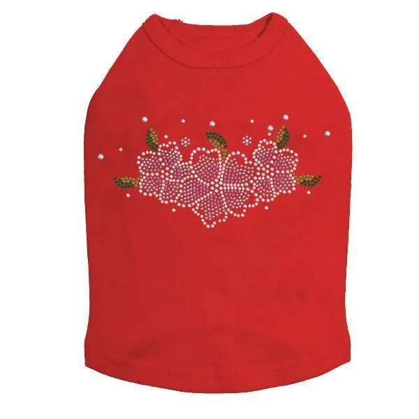 Pink Flowers Rhinestone Dog Tank