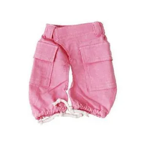 Pink Linen Cargo Dog Pants Medium